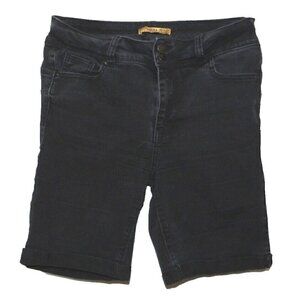 WAX black denim cuffed jean shorts Butt Love women's size L 30" waist, 8" inseam